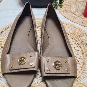 Women's TORY BURCH Leather Tan Flats